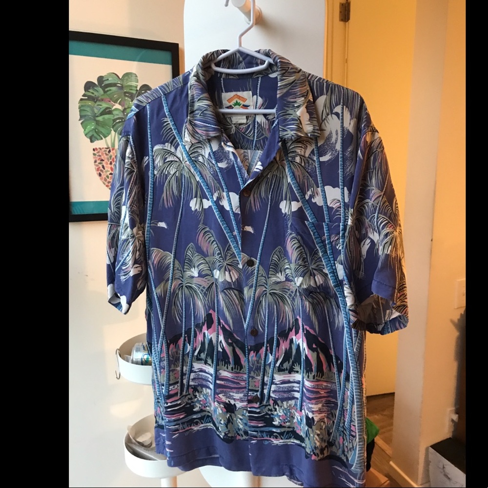 Vintage “Pineapple Juice” Purple Hawaiian Shirt🌺